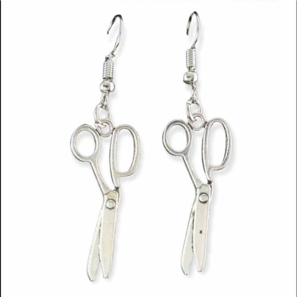 New Sterling Silver Handmade Punk Scissor Drop Earrings Minimalist Earrings - Picture 3 of 10